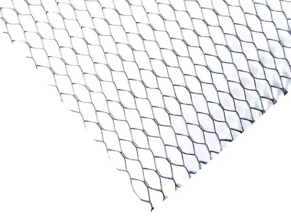 Flat diamond metal lath without paper