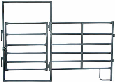 Powder coated gate with panel