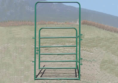 Green powder coated gate without panel