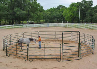 Powder coated round pipe panels pen for arenas