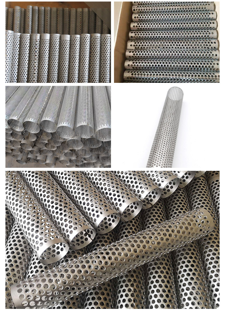 stainless steel round filter mesh exhaust perforated pipe tube