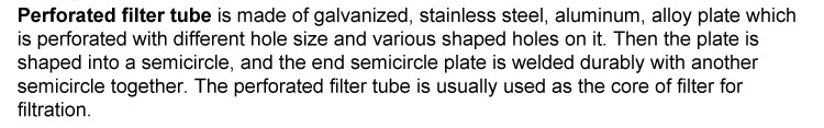 stainless steel round filter mesh exhaust perforated pipe tube